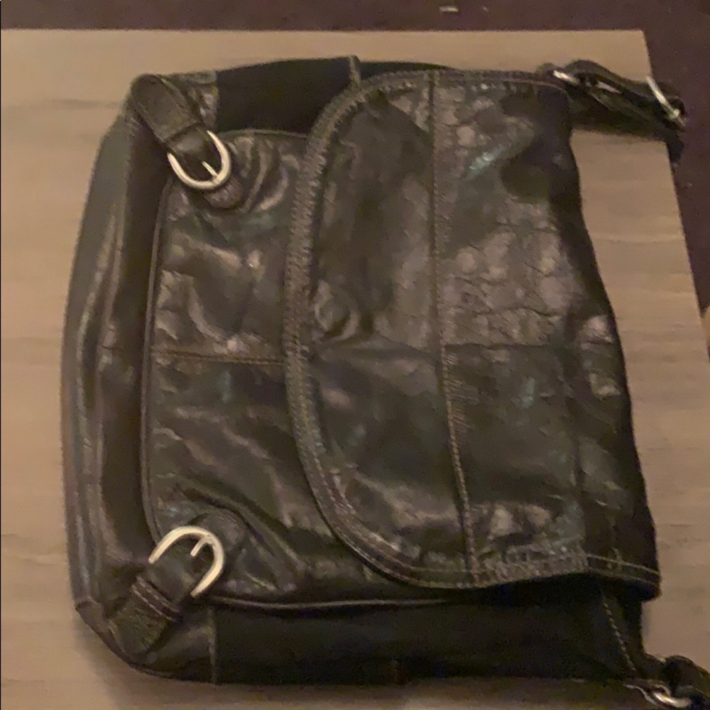 Fossill Genuine Leather and Canvas Messenger Bag